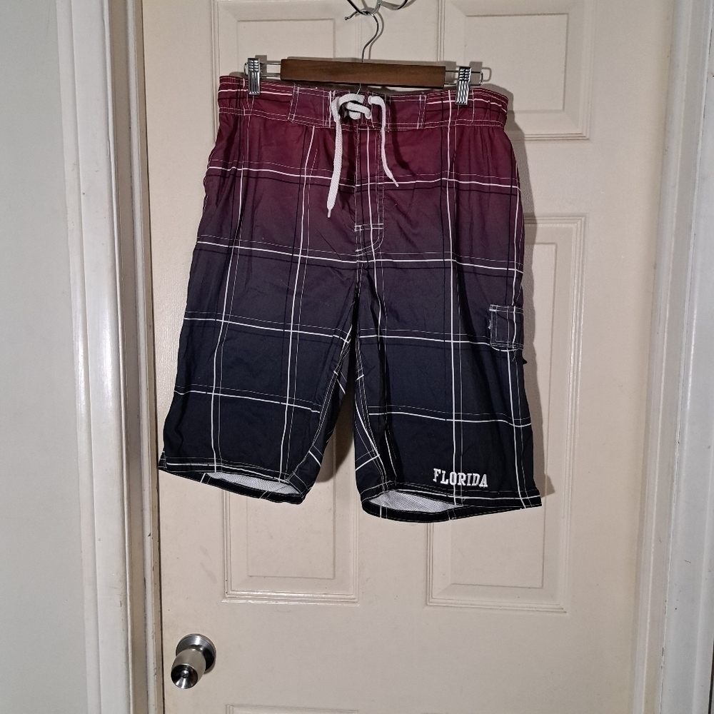 American Crown ombre swimming trunks size large